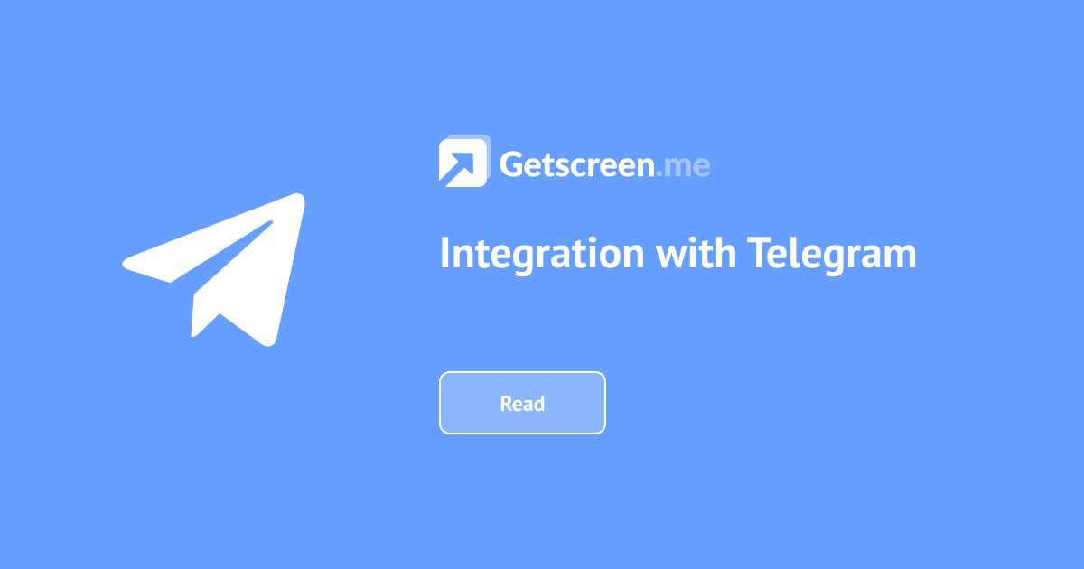 Remote desktop access via Telegram - Getscreen.me
